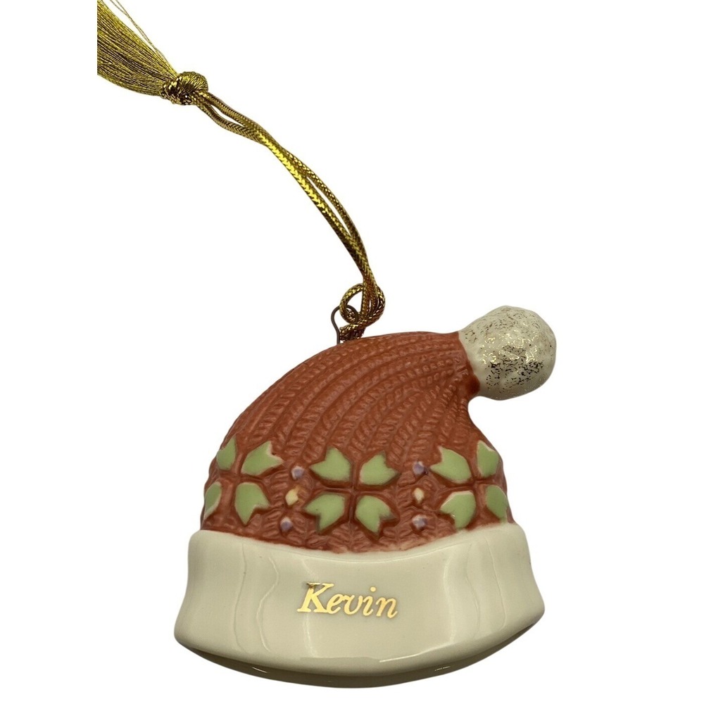 Lenox Knit Hat Cap Ornament Personalized Name Kevin Christmas Holiday